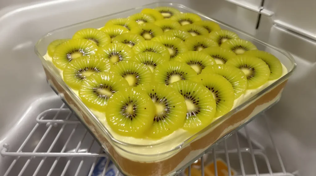 J'ai ouvert le frigo après 4 heures et ma famille a pensé que j'avais commandé ce dessert au kiwi chez un pâtissier !